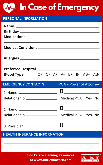 Ensure your key emergency information is readily available with our 5x8 inch ICE Dry Erase Magnet. Designed for quick and easy access, this magnet provides a convenient way to display essential information in times of need for family and emergency responders.