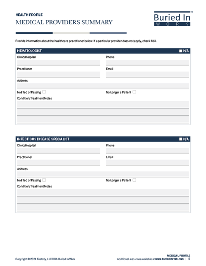 Medical Providers Summary