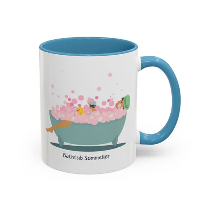 Bathtub Sommelier Mug – Light Blue handle and inside, 11 oz