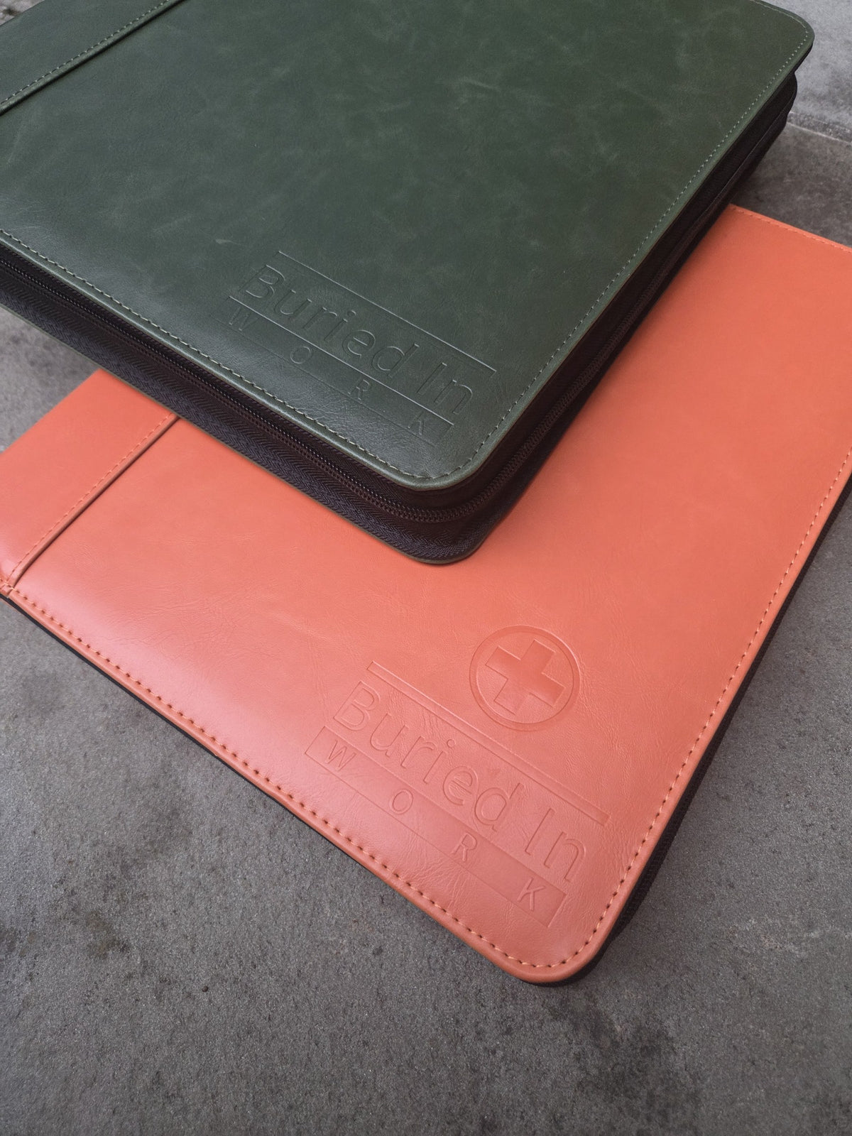 The two CLEAR Kit Expanded binders: orange Core Essentials and green Expanded