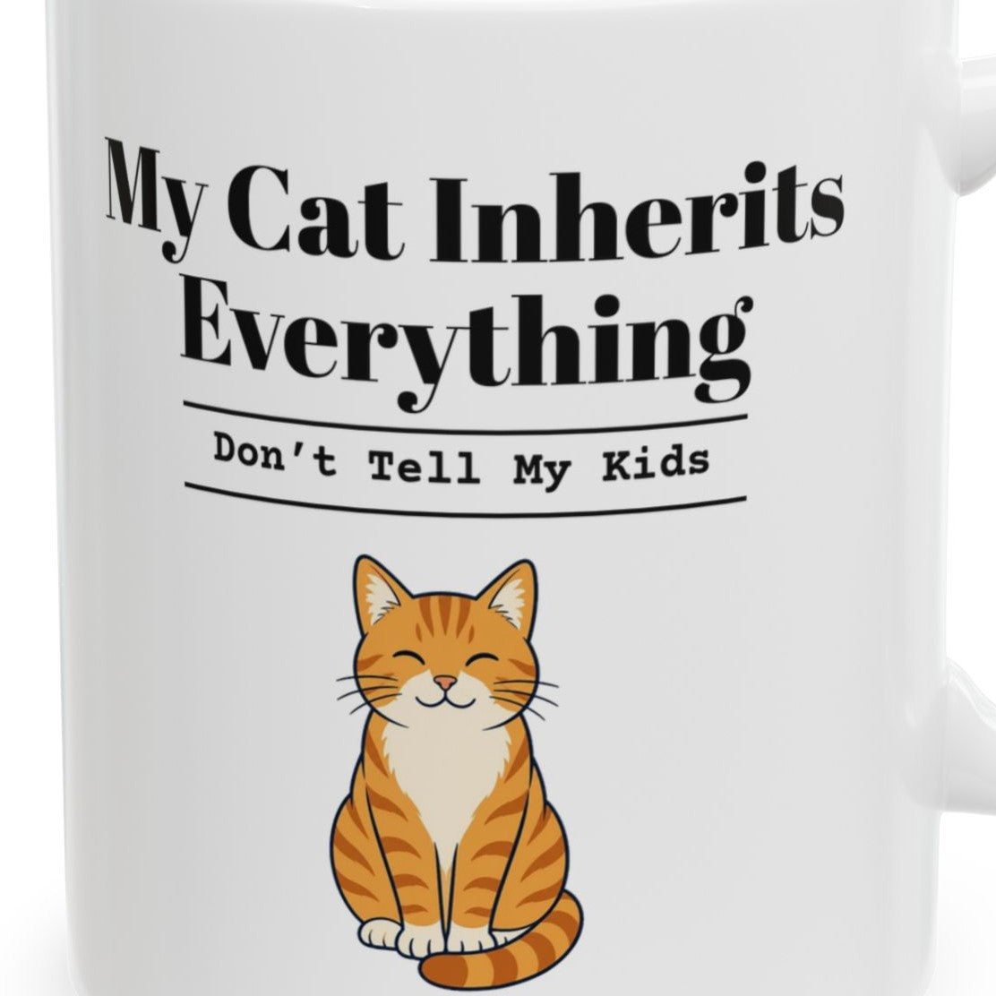 Close-up of the My Cat Inherits Everything design