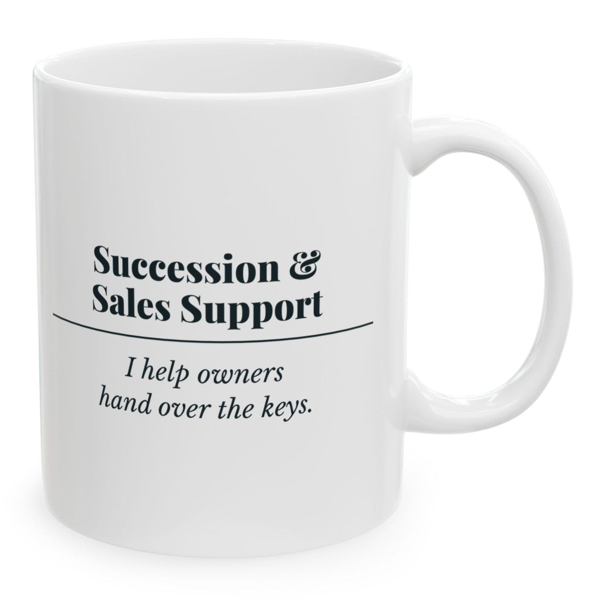 Succession & Sales Support Definition Mug, 11 oz white ceramic mug
