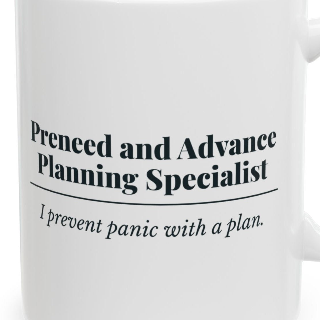 Close-up of the Preneed and Advance Planning Specialist Definition Mug design