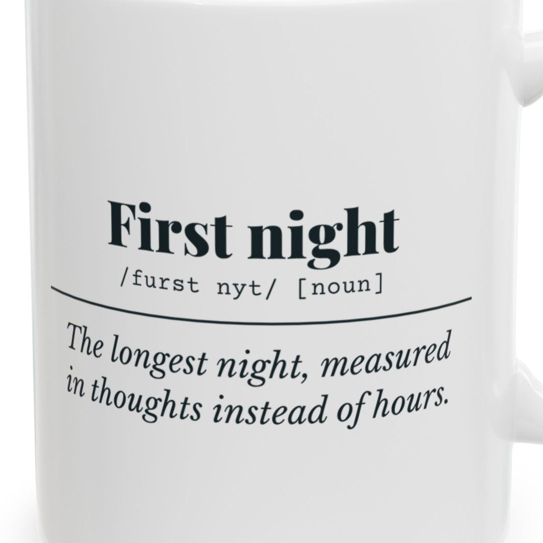 Close-up of the First Night Definition “Longest Night” Mug design