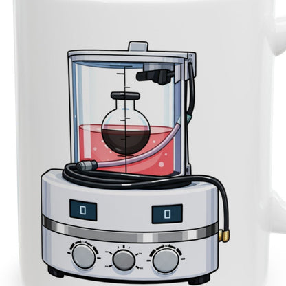 Close-up of the Modern Embalming Machine Mug design