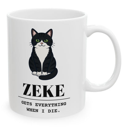 The same mug with a tuxedo cat drawing instead of a photo