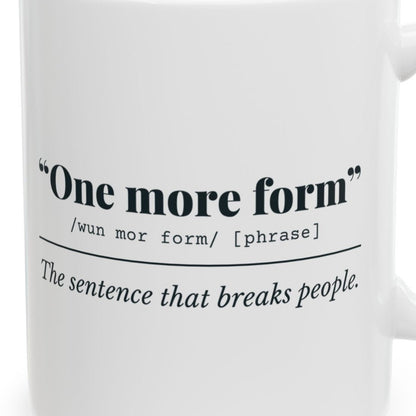 Close-up of the One More Form Mug design