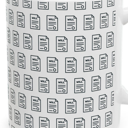 Close-up of the Last Will Pattern Mug for Estate Planners design