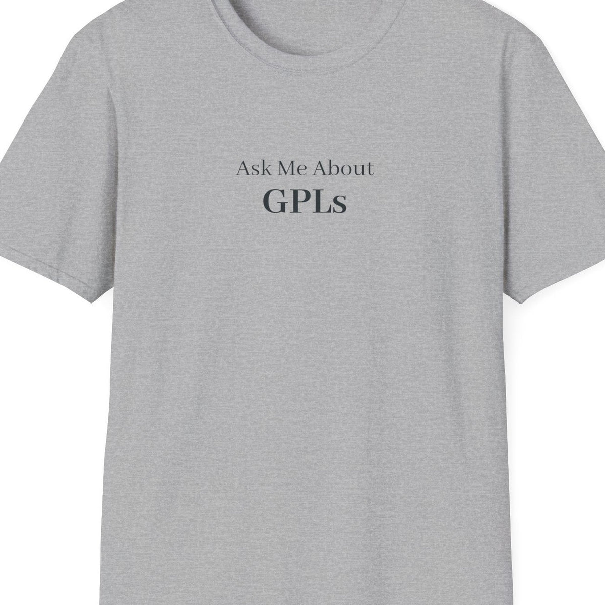 Close-up of the Ask Me About GPL Funeral design