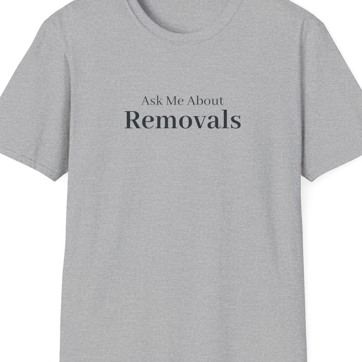 Close-up of the Ask Me About Removals Funeral design