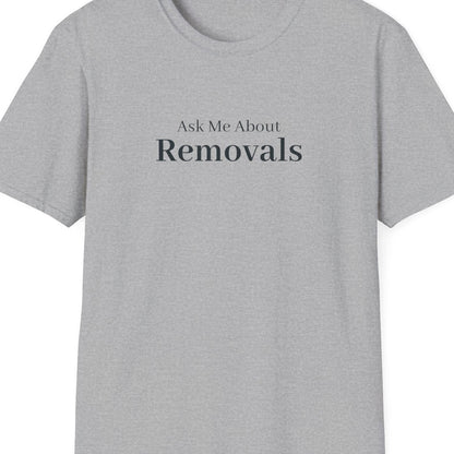 Close-up of the Ask Me About Removals Funeral design
