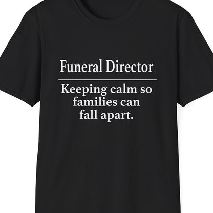 Close-up of the Funeral Director Keeping Calm design