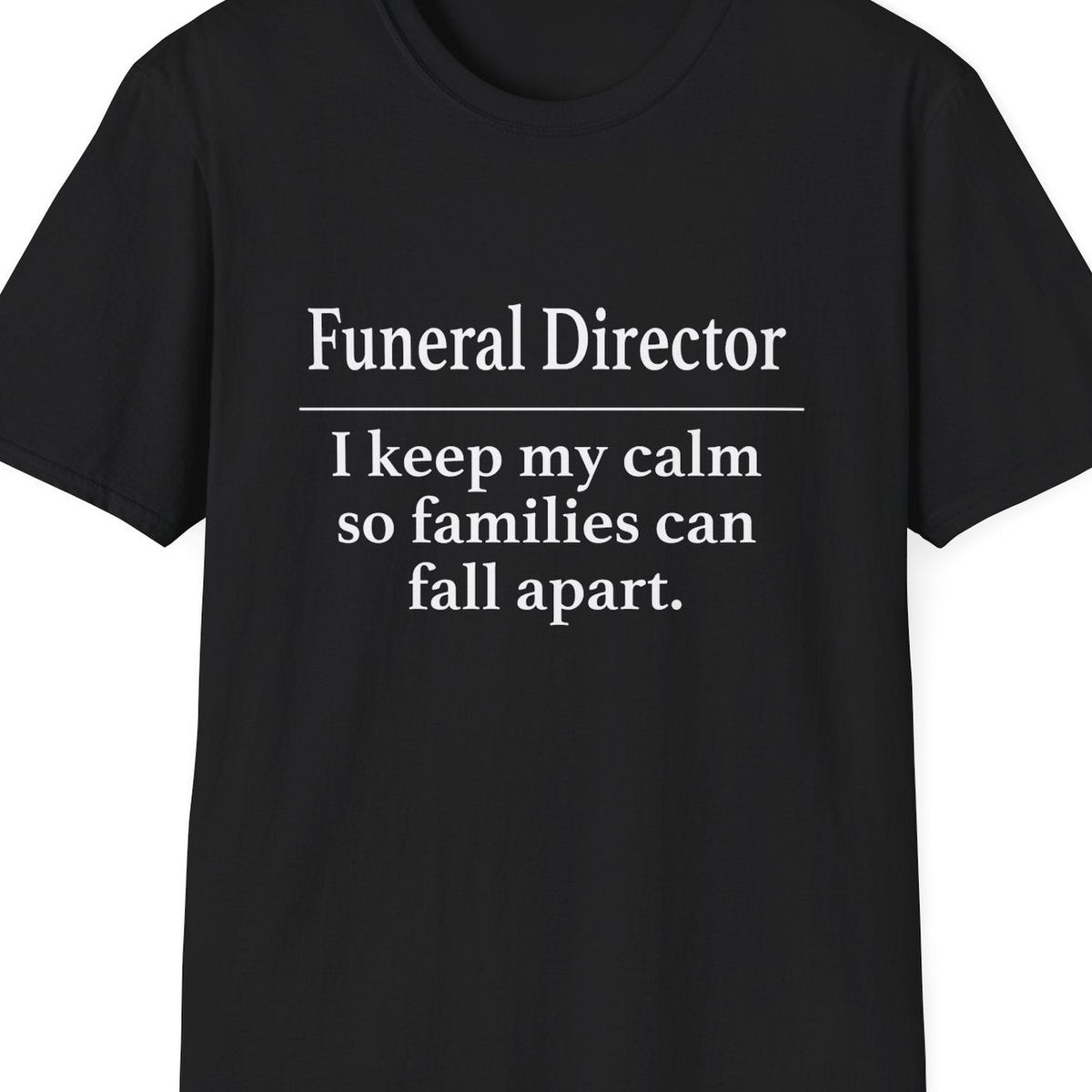 Close-up of the Funeral Director Keep My Calm design