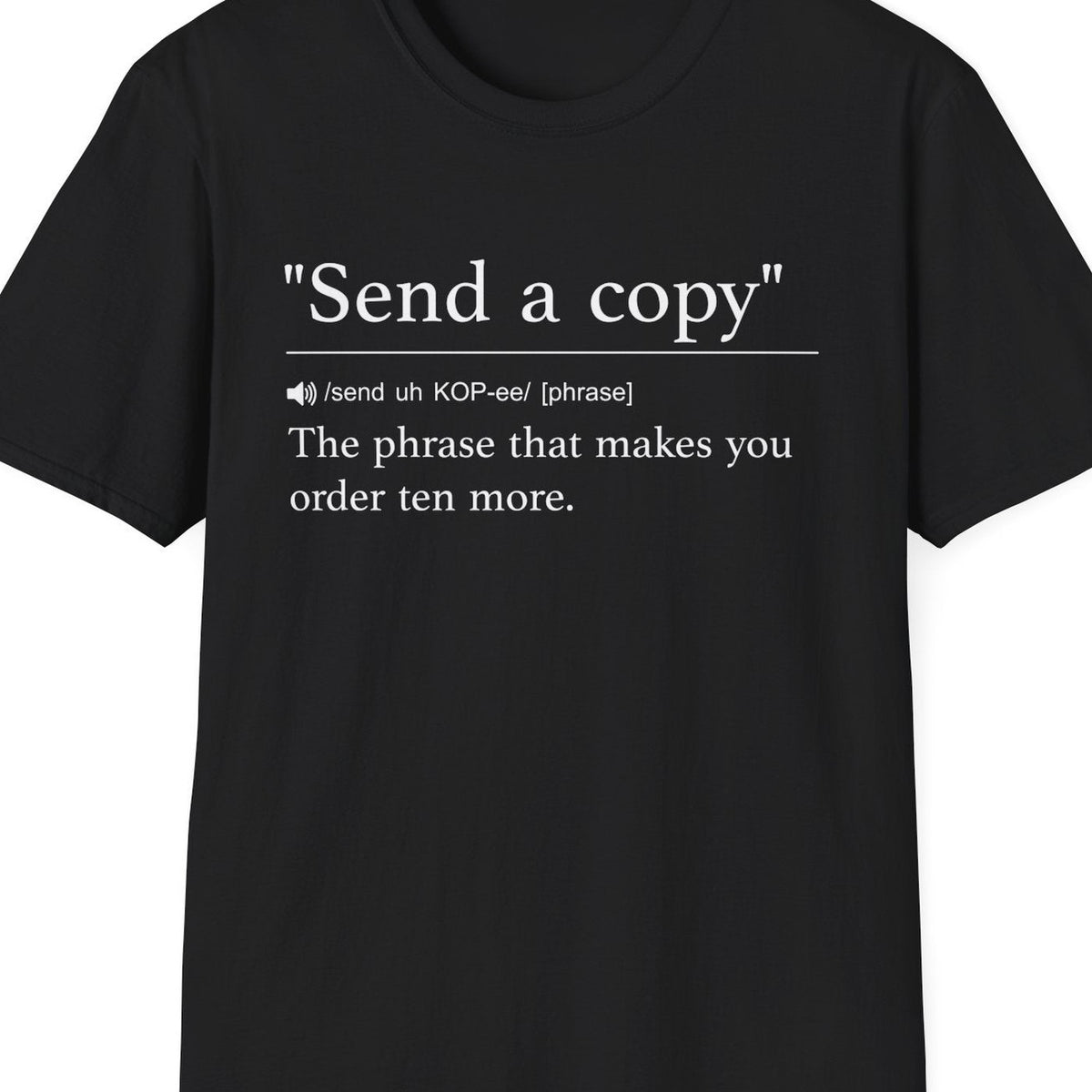 Close-up of the Send a Copy design