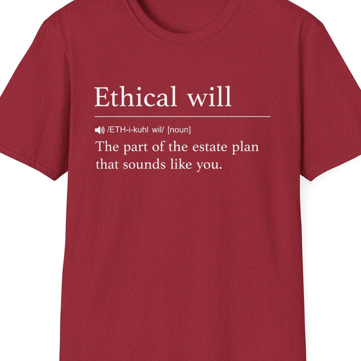 Close-up of the Ethical Will Definition design