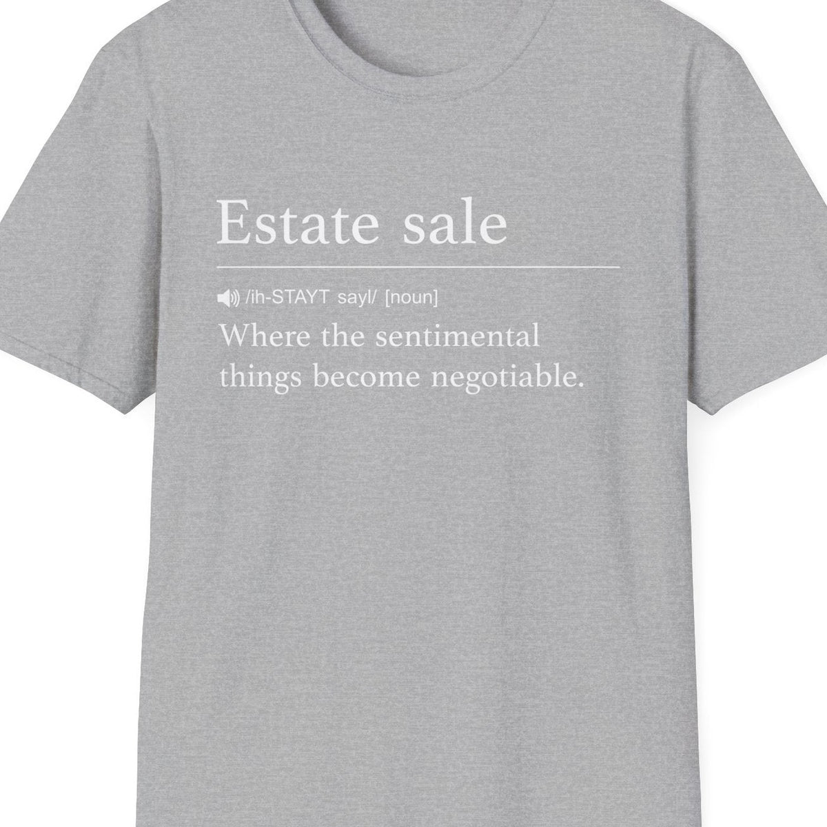 Close-up of the Estate Sale Negotiable design