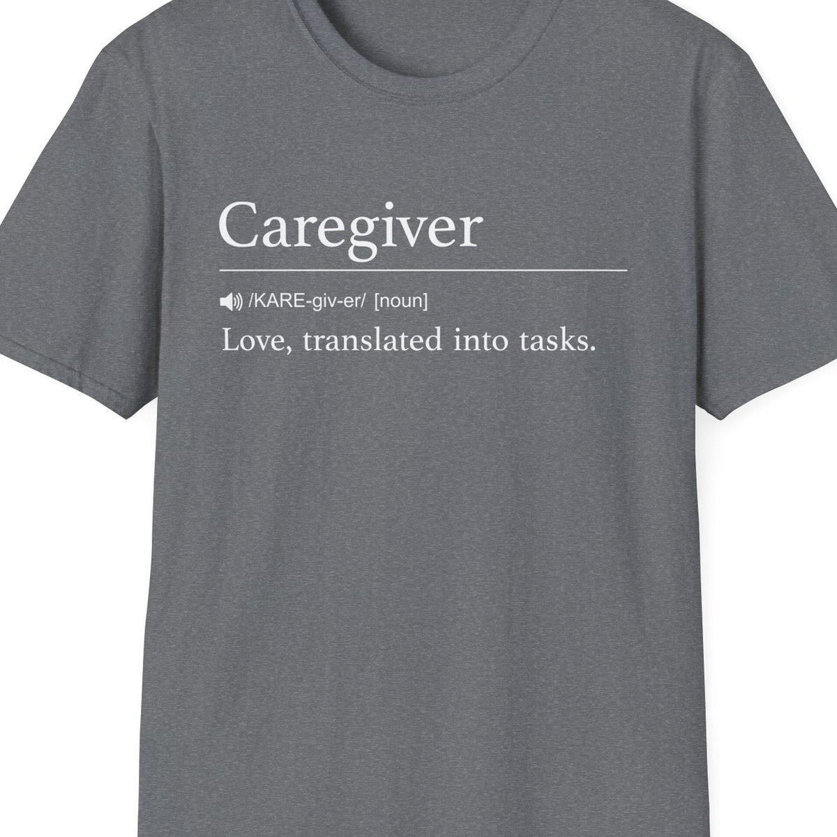 Close-up of the Caregiver Definition design