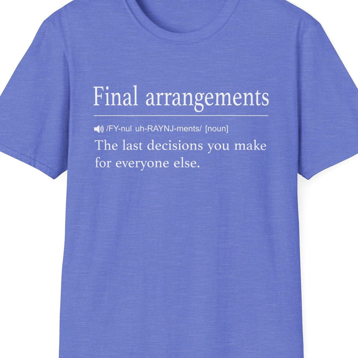 Close-up of the Final Arrangements Definition design