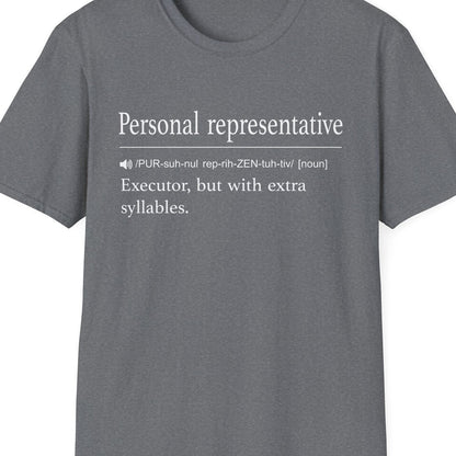 Close-up of the Personal Representative Definition design