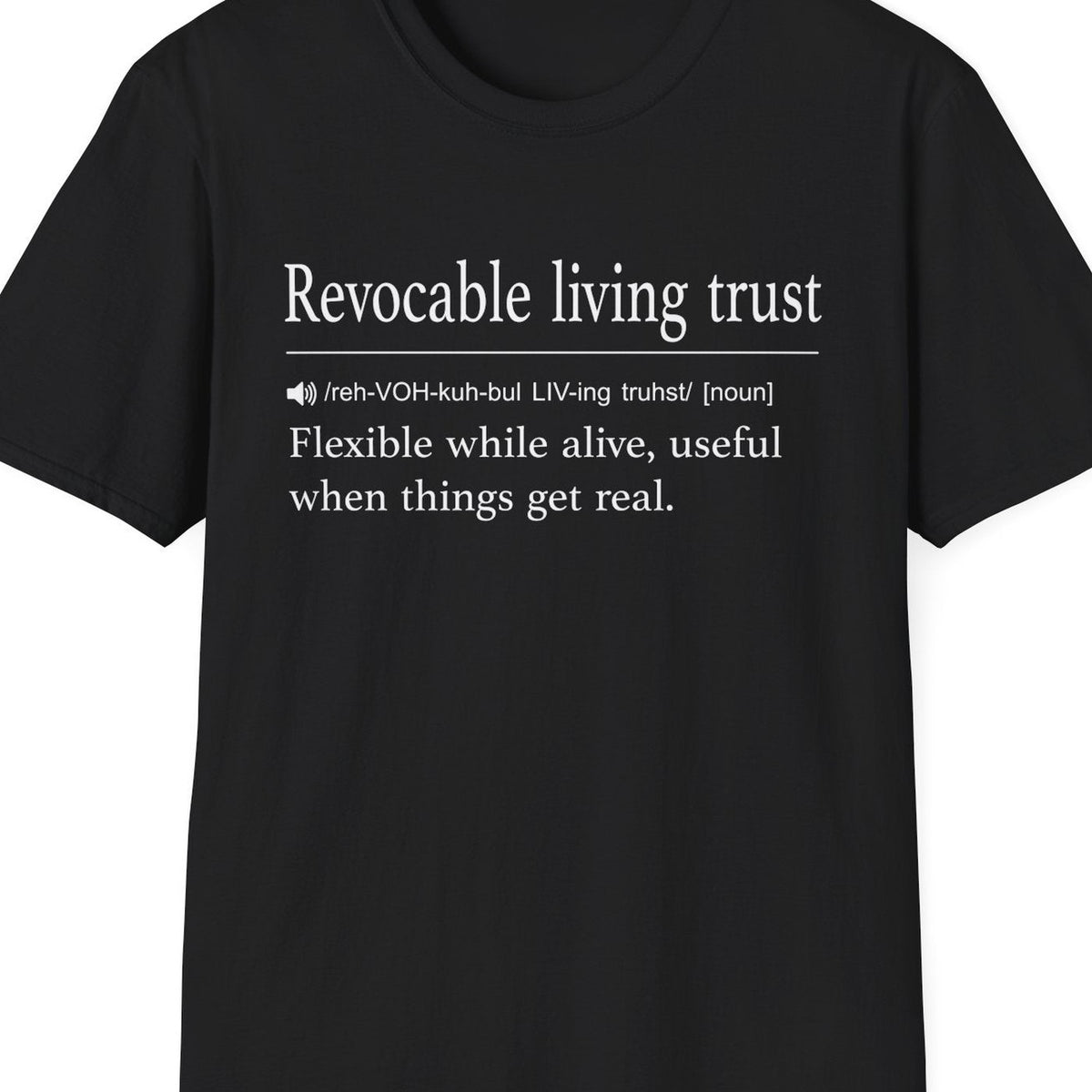 Close-up of the Revocable Living Trust Definition design