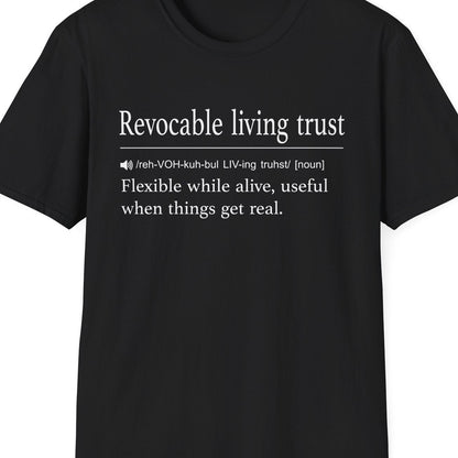 Close-up of the Revocable Living Trust Definition design