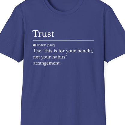 Close-up of the Trust Definition For Your Benefit design