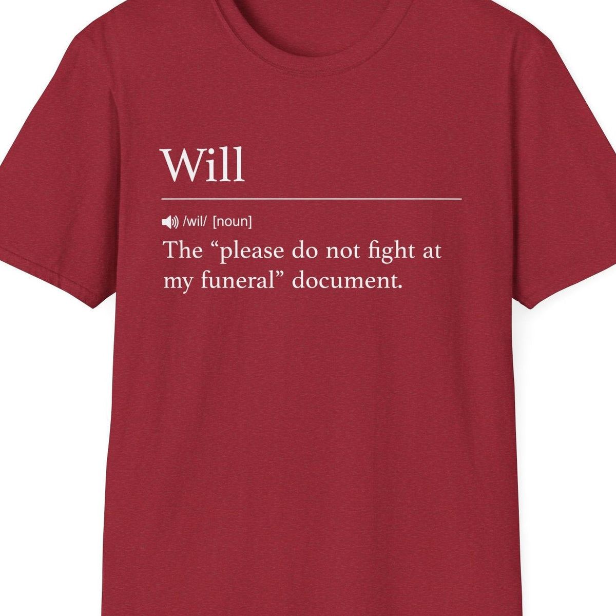 Close-up of the Will Definition Don’t Fight design