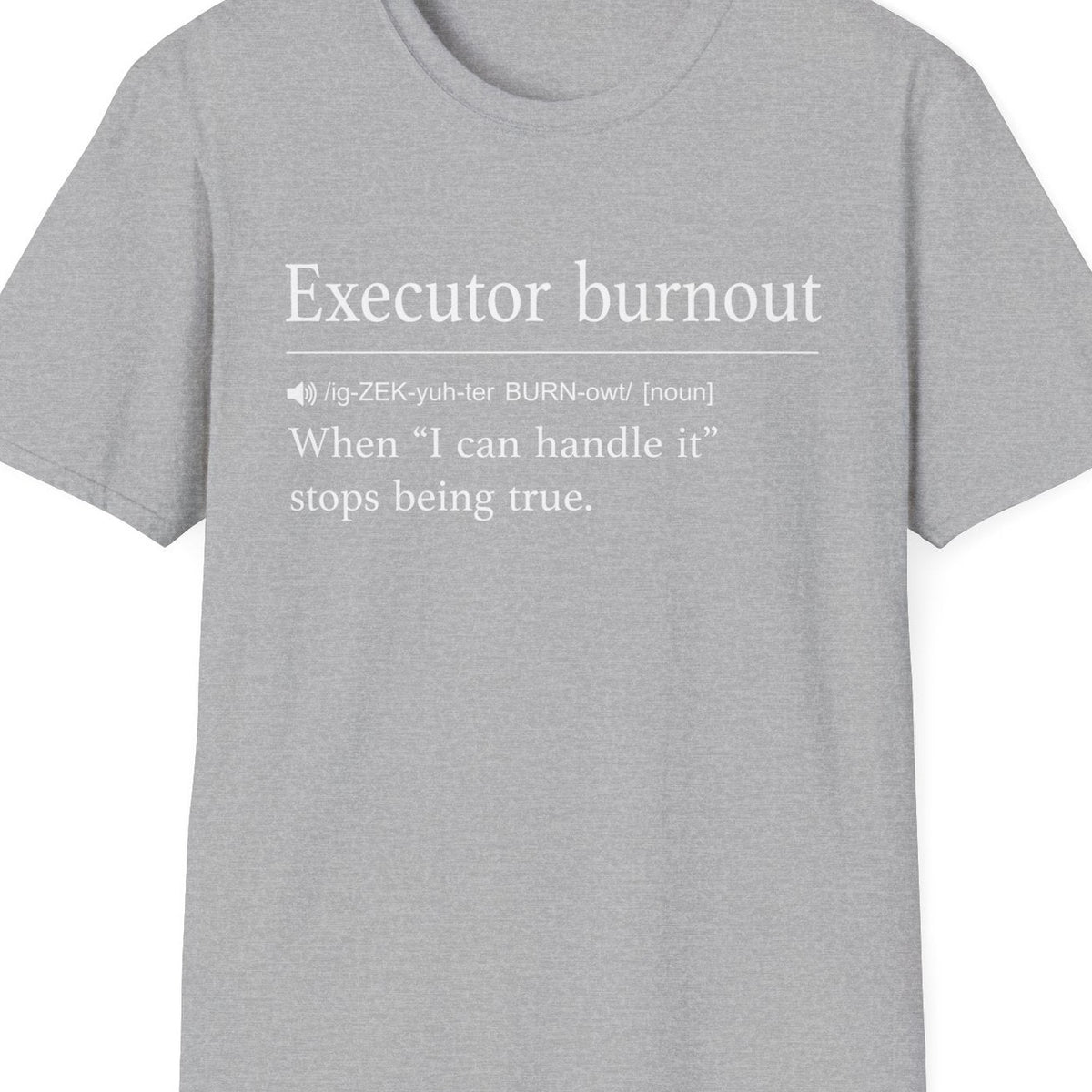 Close-up of the Executor Burnout Can’t Handle It design