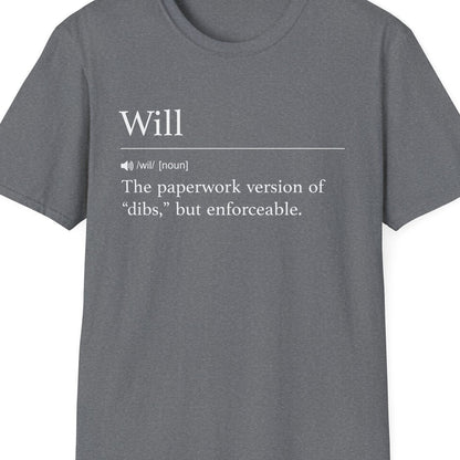 Close-up of the Will Definition Enforceable Dibs design