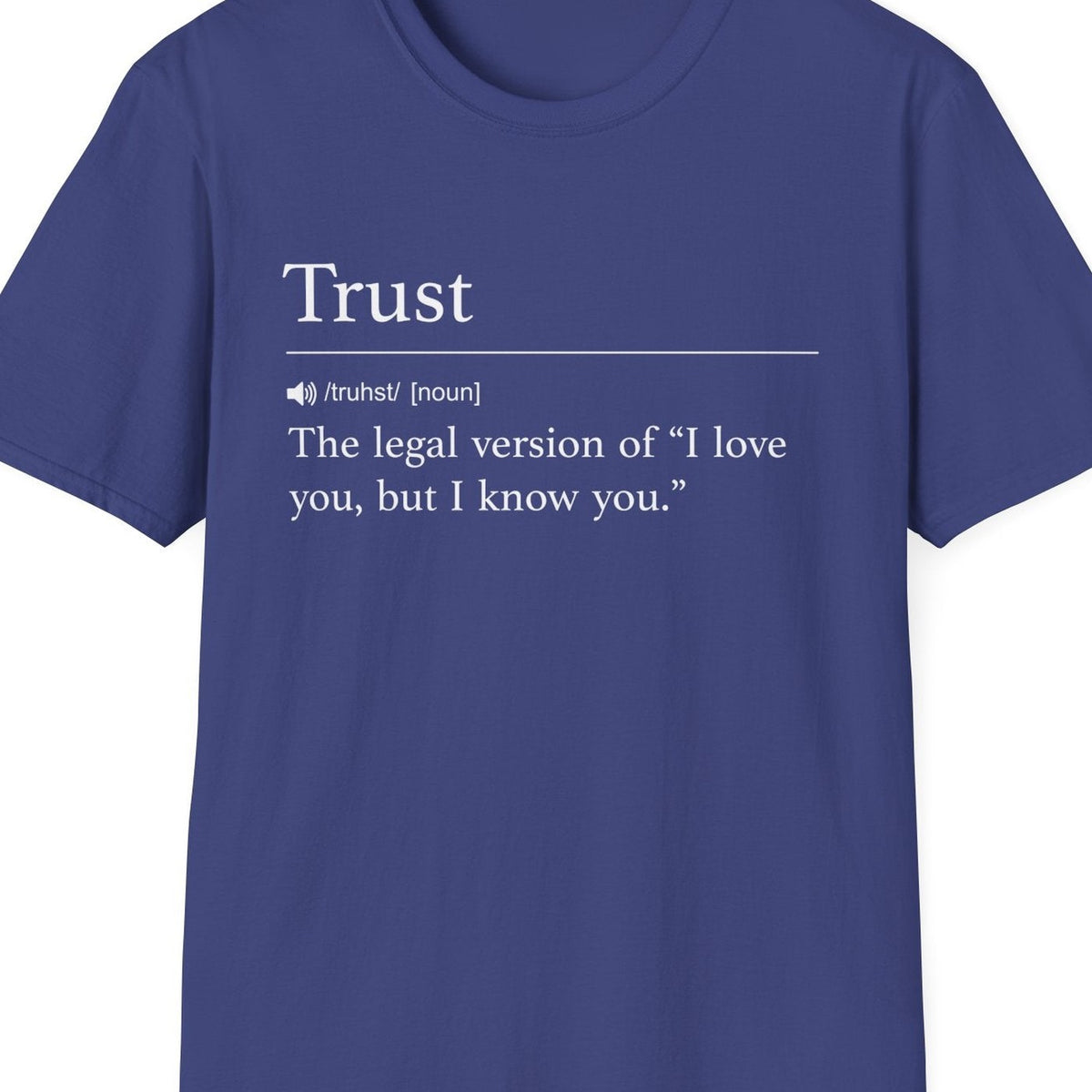 Close-up of the Trust Definition I Know You design