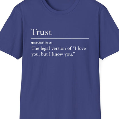 Close-up of the Trust Definition I Know You design