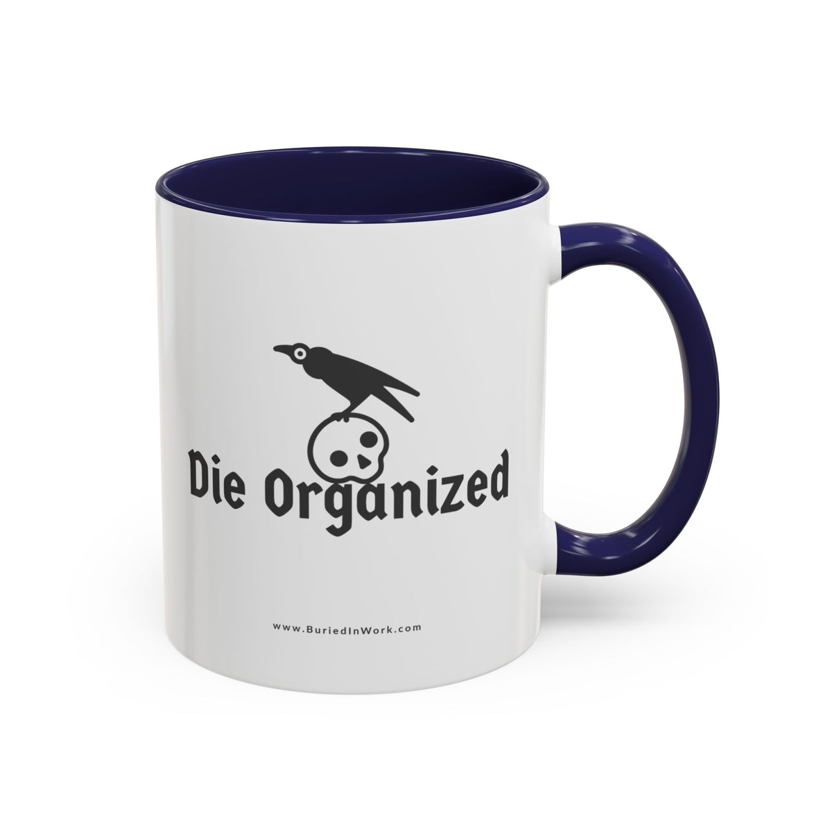 Die Organized Mug – Navy handle and inside, 11 oz