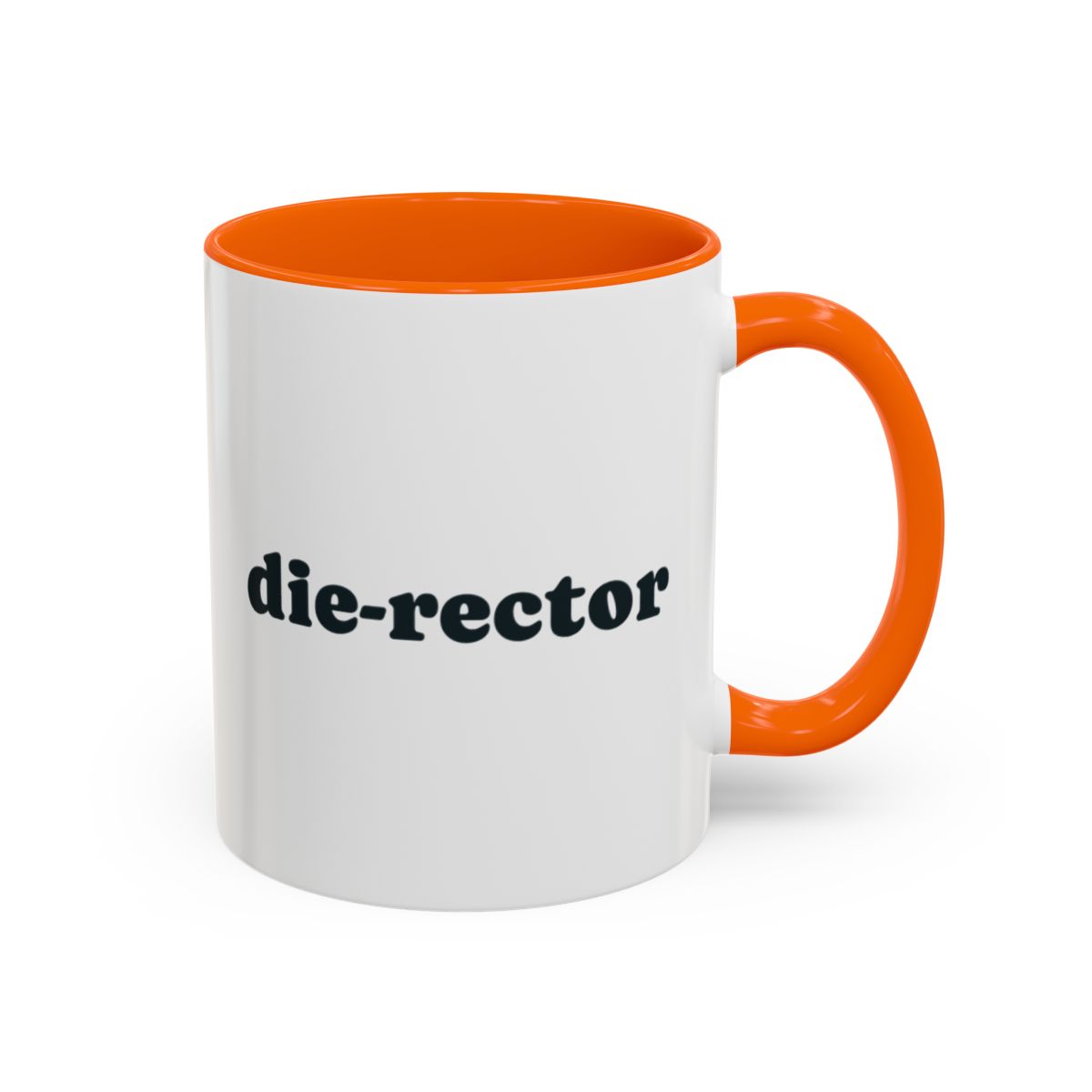 Die-rector Mug – Orange handle and inside, 11 oz
