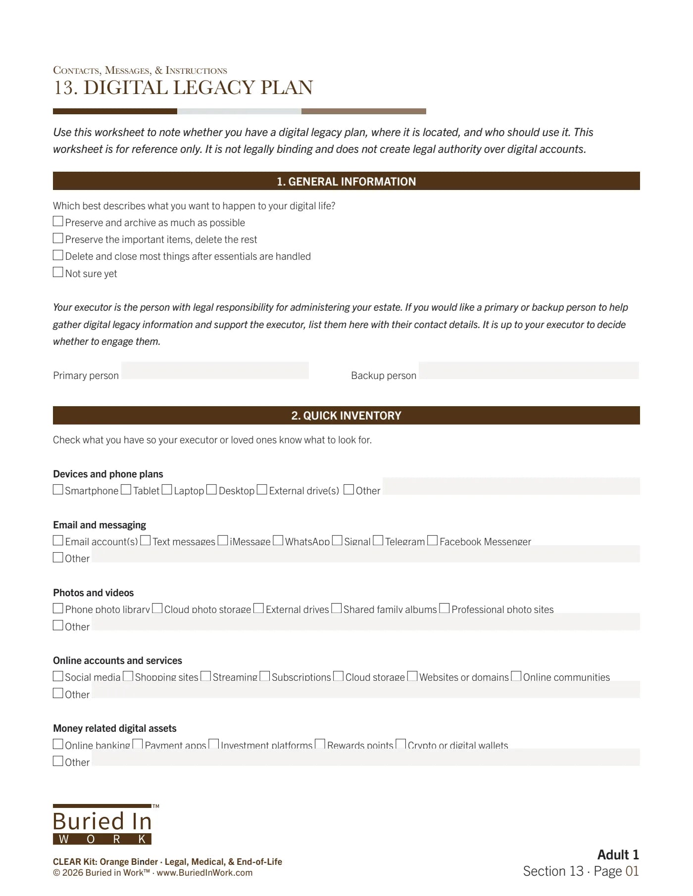 Digital Legacy Plan, page 3 — page 3 of 10