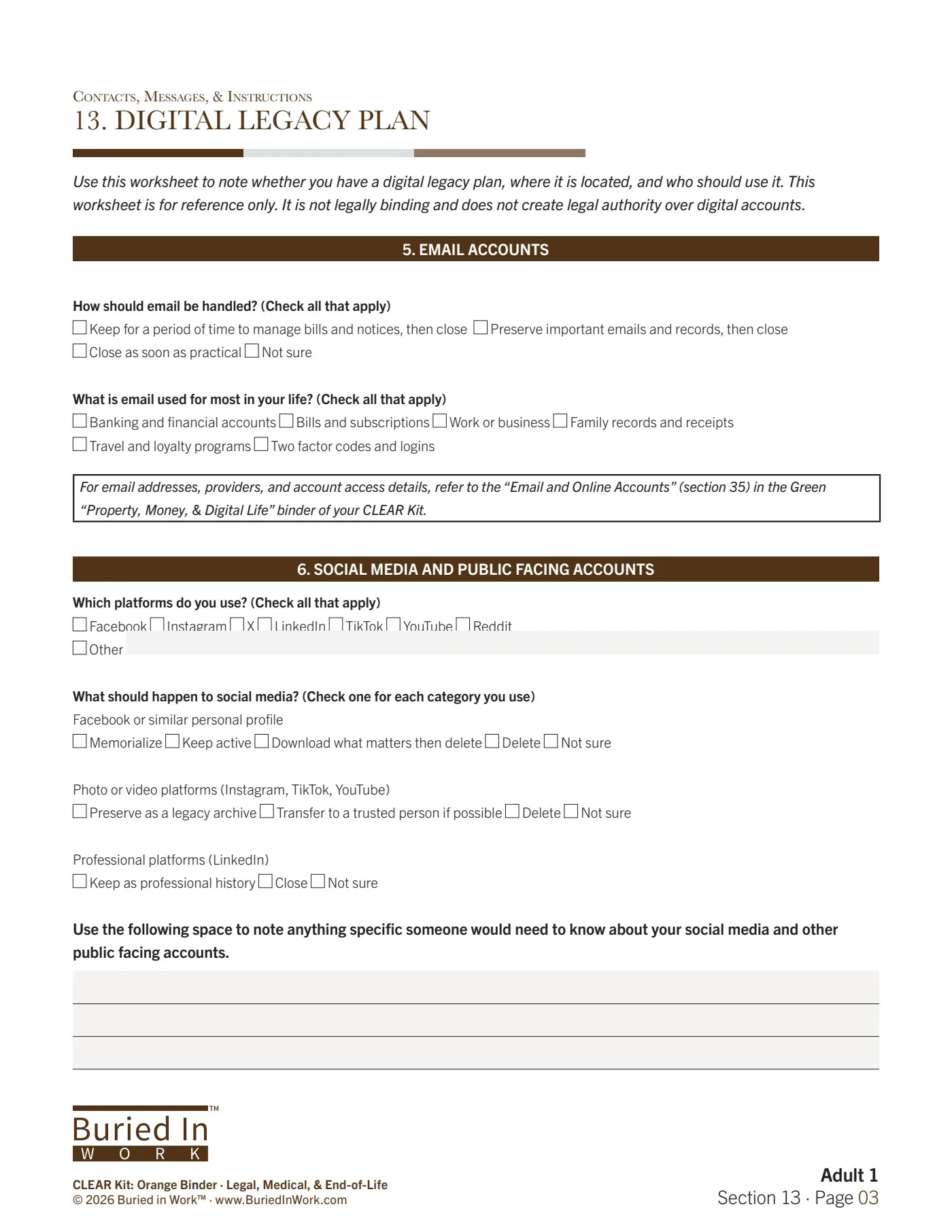 Digital Legacy Plan, page 5 — page 5 of 10