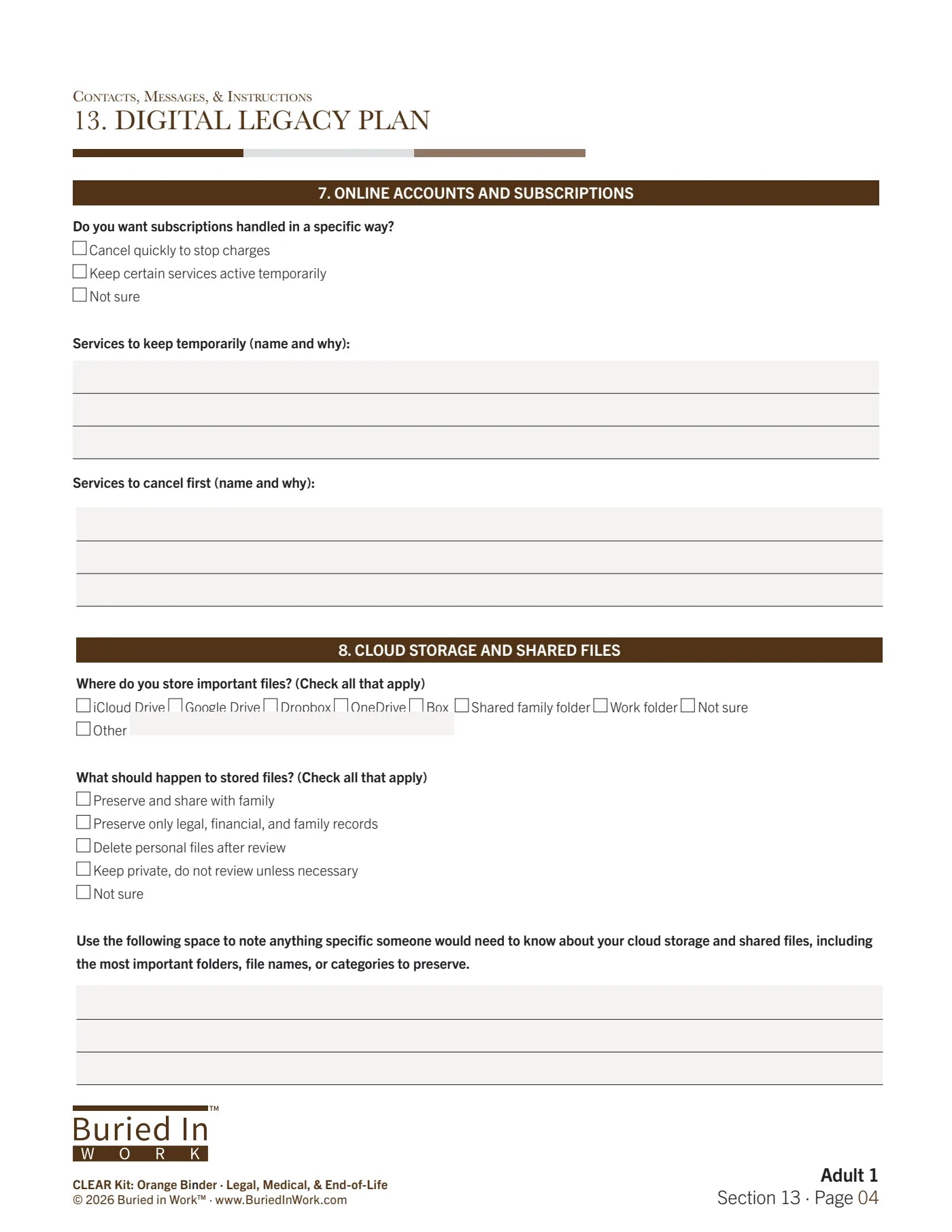 Digital Legacy Plan, page 6 — page 6 of 10