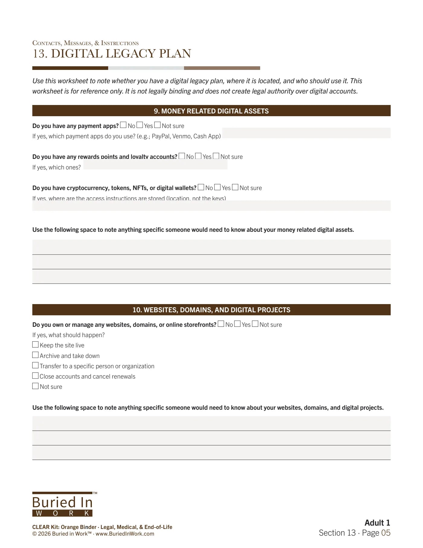 Digital Legacy Plan, page 7 — page 7 of 10