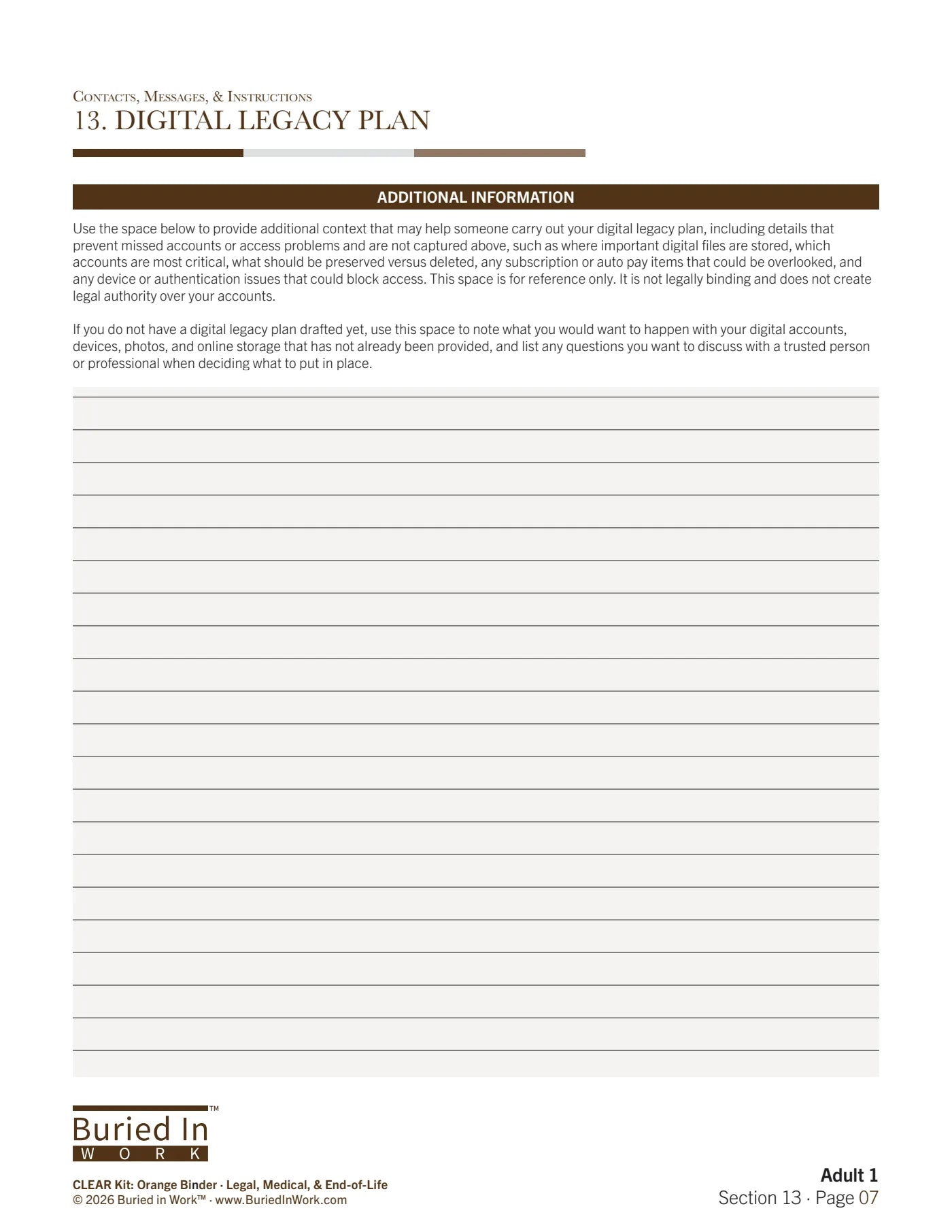 Digital Legacy Plan, page 9 — page 9 of 10