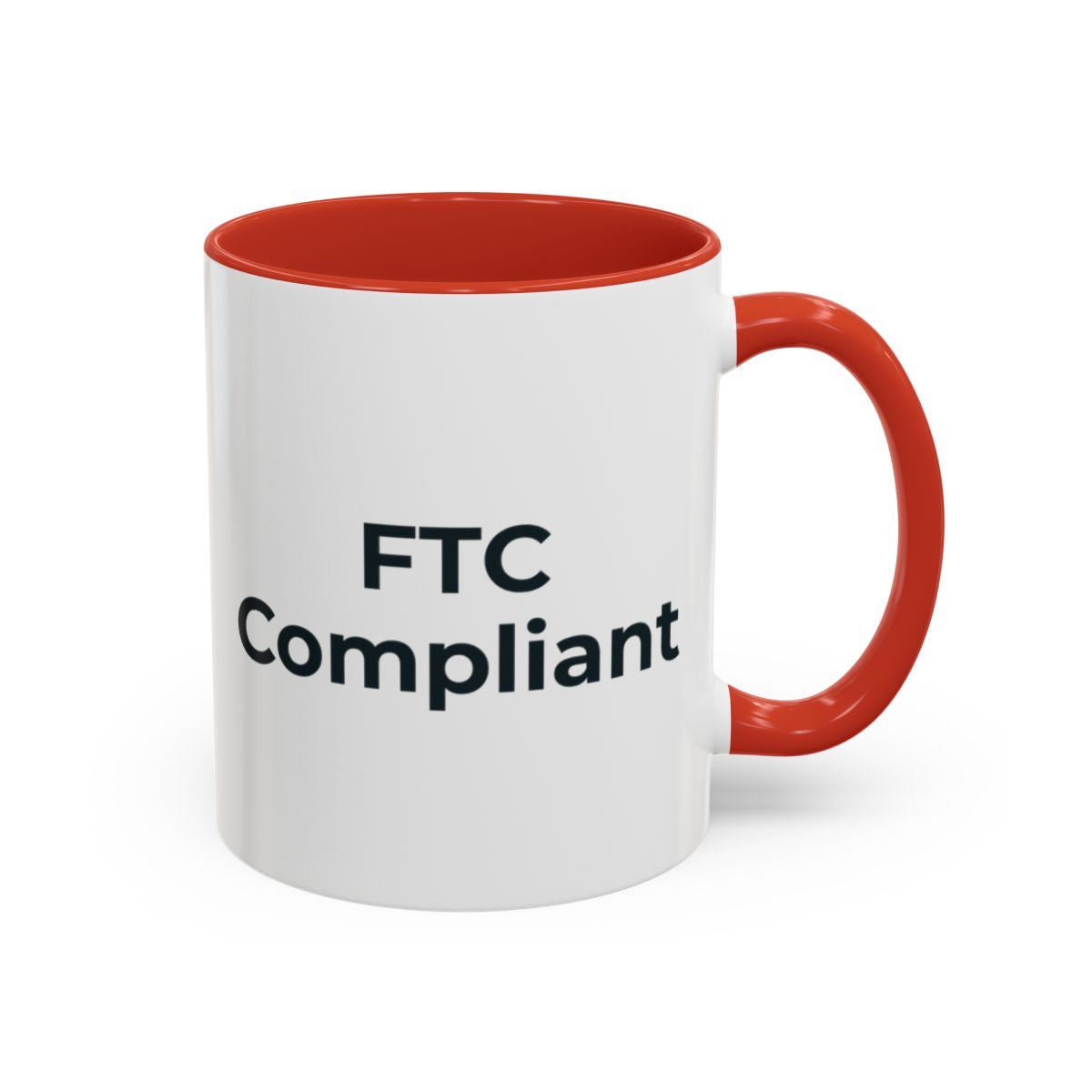 FTC Compliant Mug – Red handle and inside, 11 oz