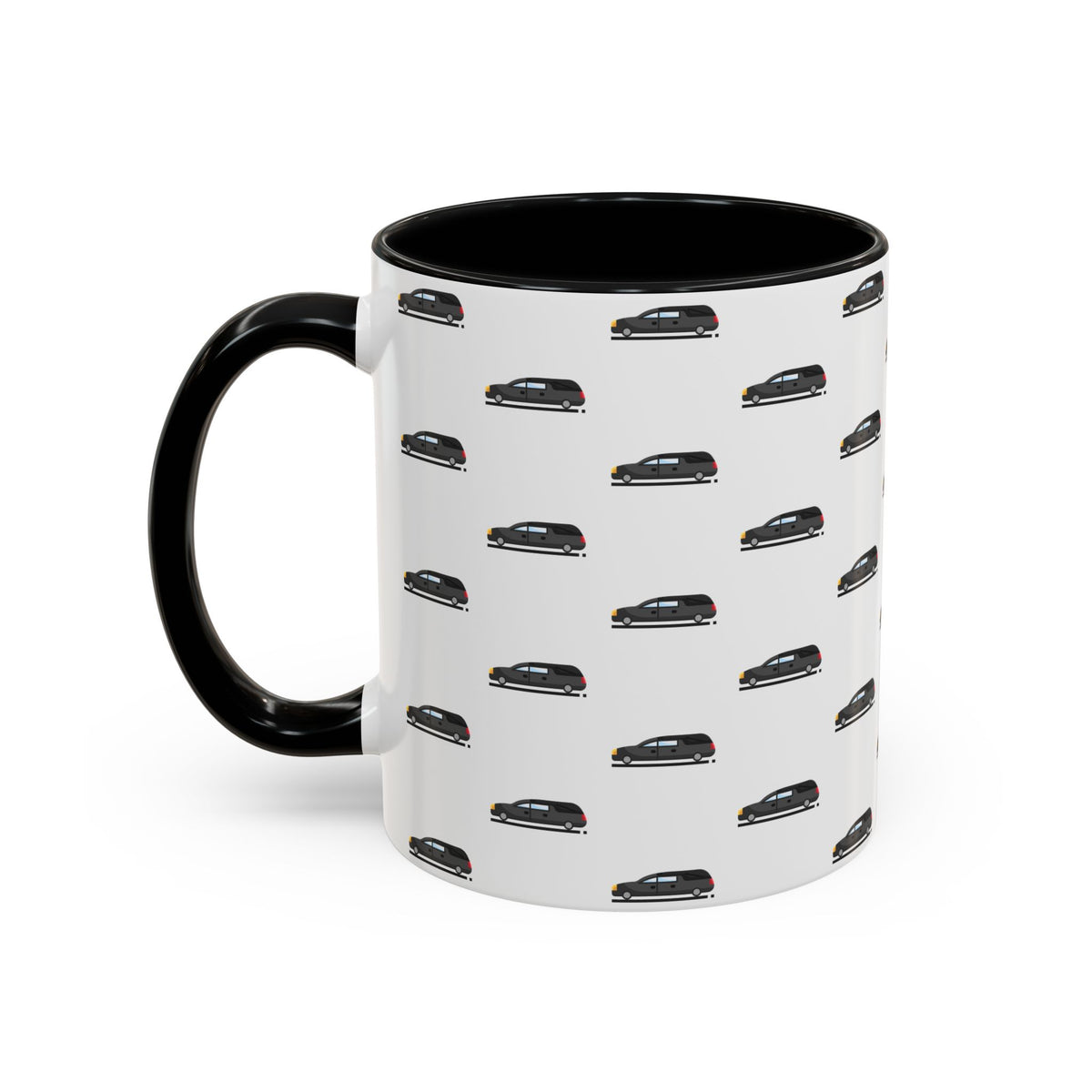 Funeral Professional Hearse Mug – Black handle and inside, 11 oz, other side