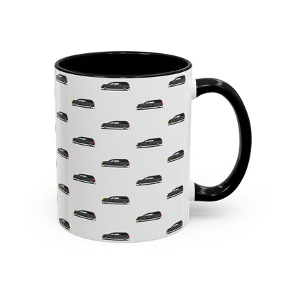 Funeral Professional Hearse Mug – Black handle and inside, 11 oz