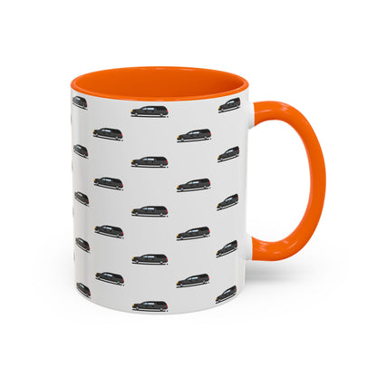 Funeral Professional Hearse Mug – Orange handle and inside, 11 oz