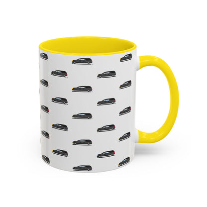 Funeral Professional Hearse Mug – Yellow handle and inside, 11 oz