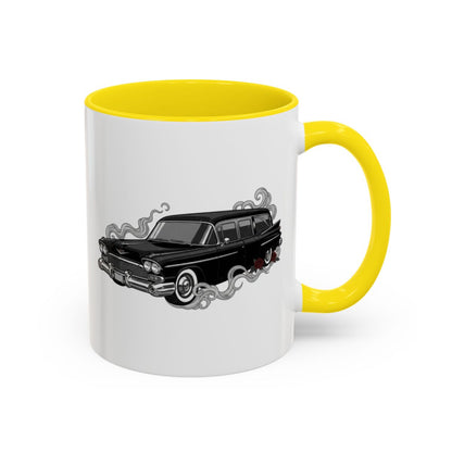 Hearse Mug – Yellow handle and inside, 11 oz
