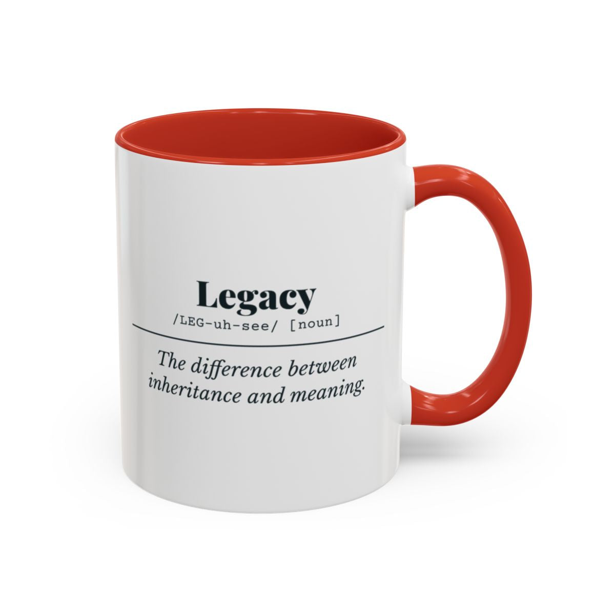 Legacy Definition Mug – Red handle and inside, 11 oz