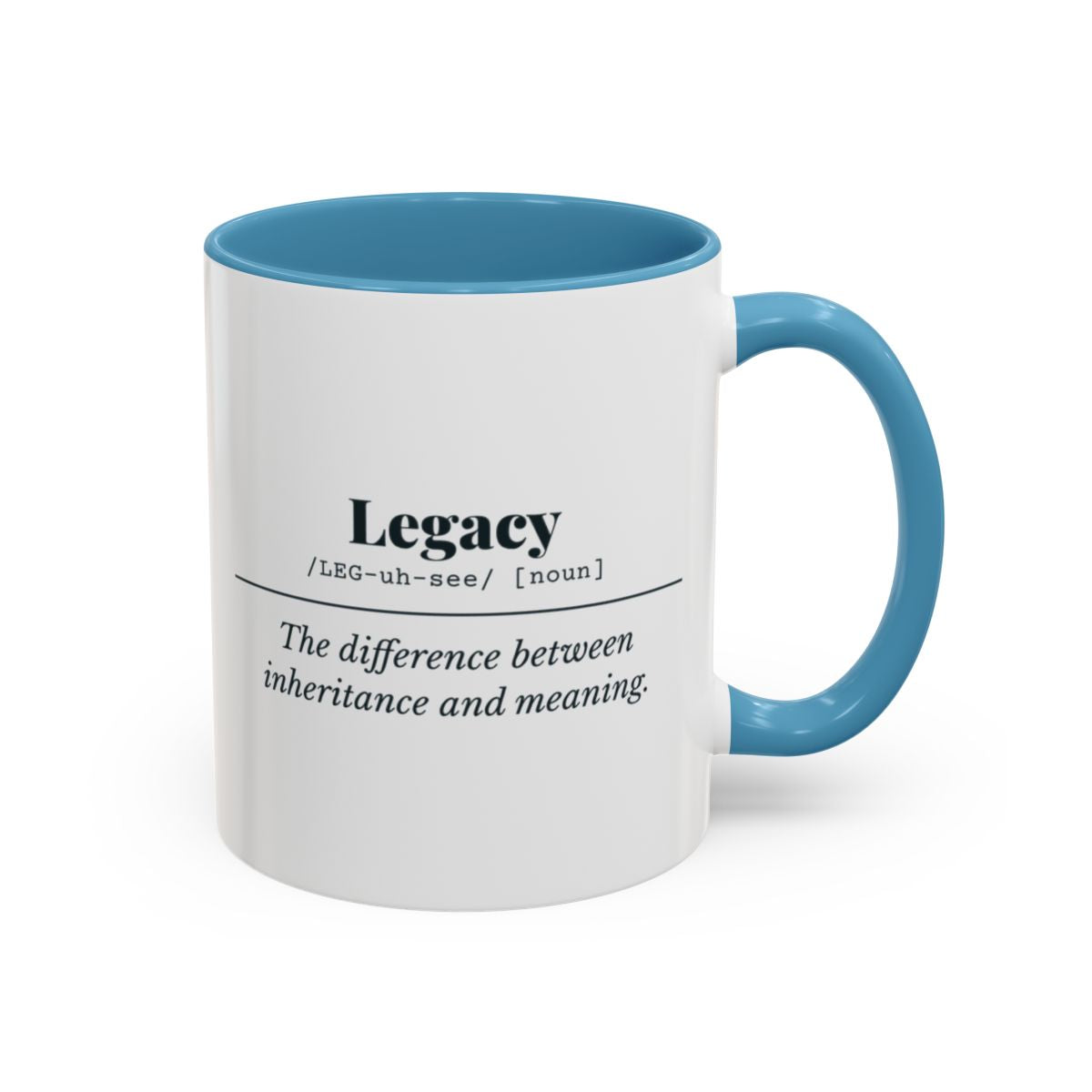 Legacy Definition Mug – Light Blue handle and inside, 11 oz