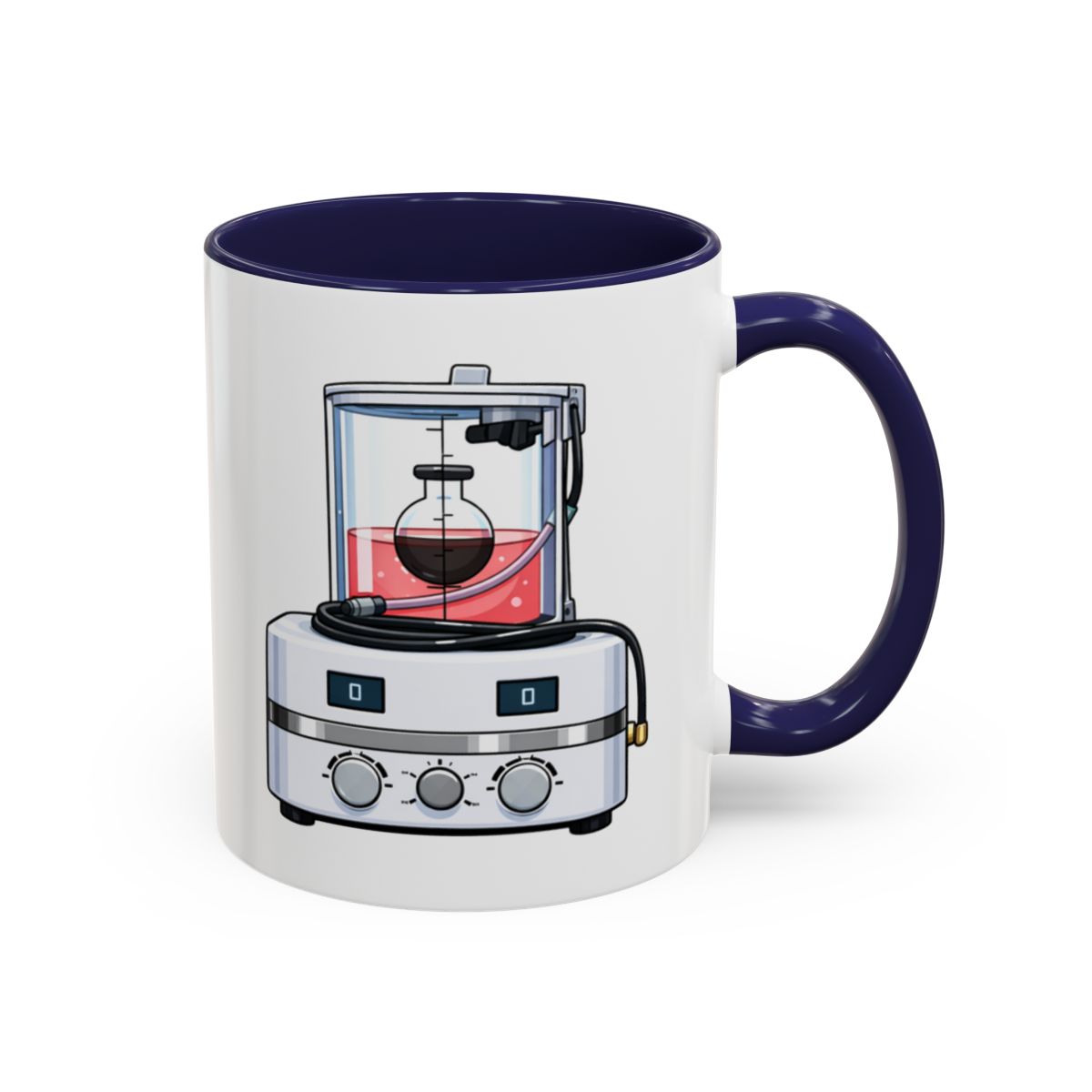Modern Embalming Machine Mug – Navy handle and inside, 11 oz