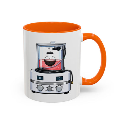 Modern Embalming Machine Mug – Orange handle and inside, 11 oz