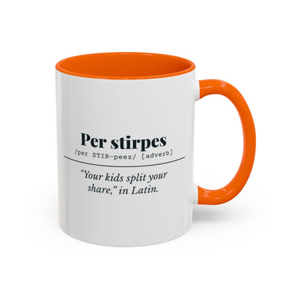 Per Stirpes Definition Mug – Orange handle and inside, 11 oz