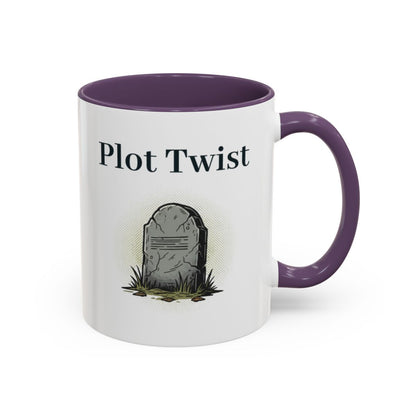 Plot Twist Mug – Purple handle and inside, 11 oz